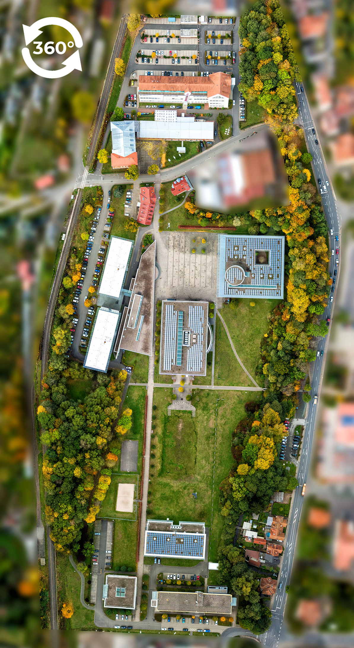 Aerial view of the university