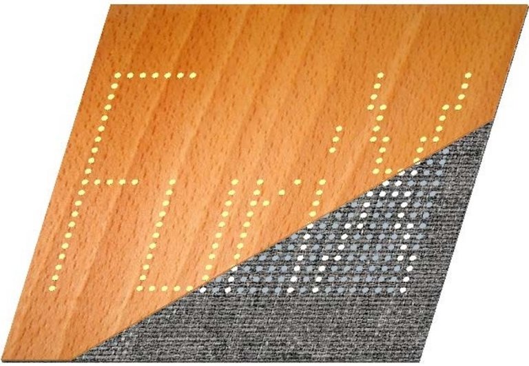 Functional semi‐finished composite (modified carrier material + decorative layers + control electronics) Functional semi‐finished composite (modified carrier material + decorative layers + control electronics)