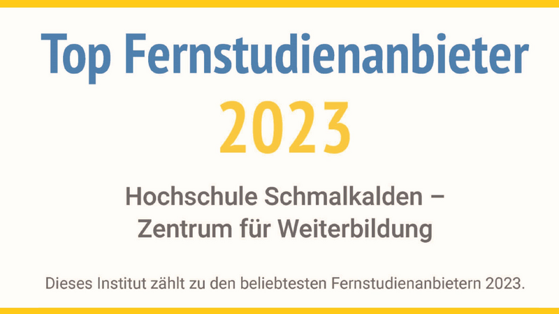 Ausschnitt der Urkunde „Top-Fernstudienanbieter“