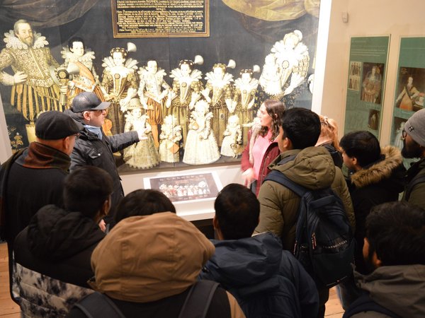 Participants listen to a guided tour 