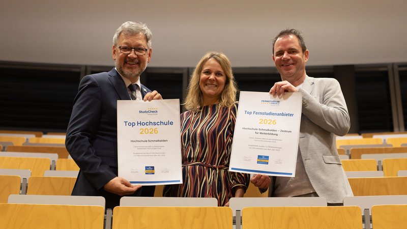 Prof. Baier, Dr. Wolf & André Mock im Audimax