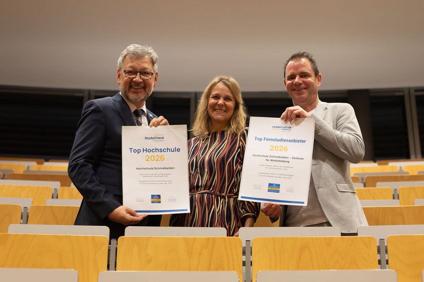 Prof. Baier, Dr. Wolf & André Mock im Audimax