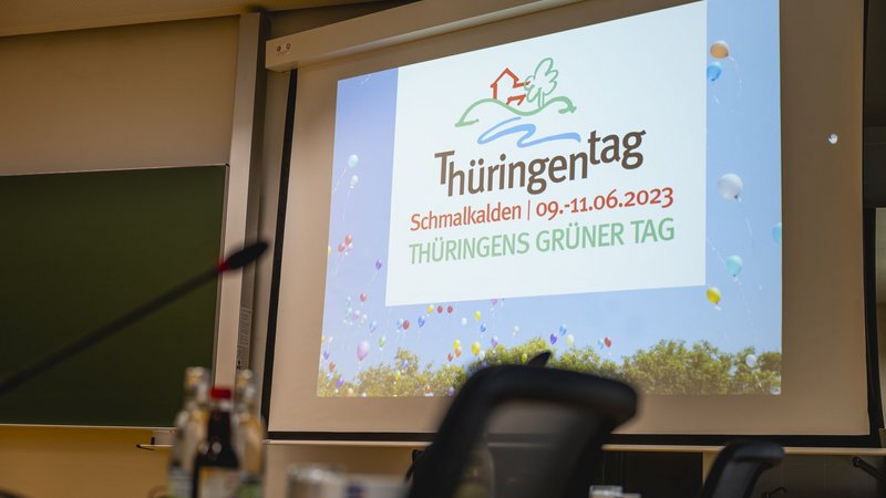 Thüringentag-Logo auf einem Bildschirm