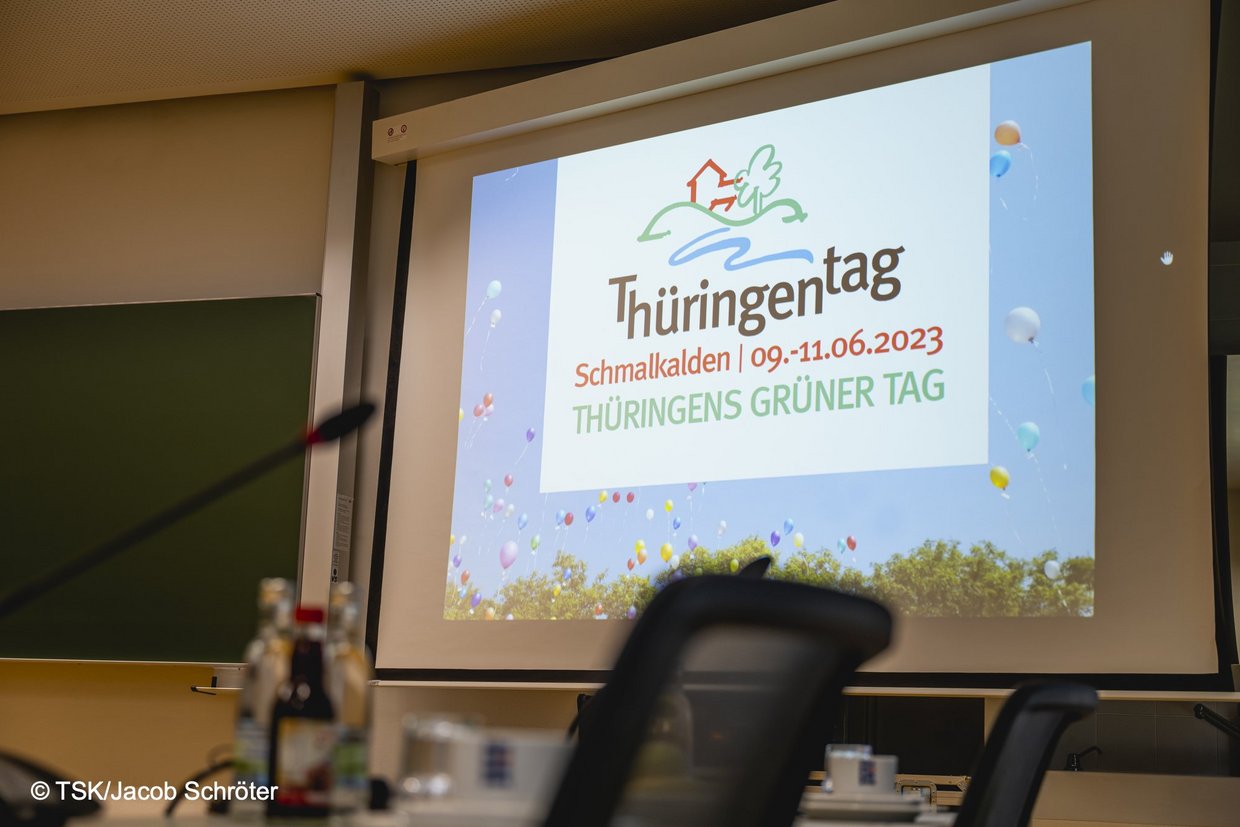 Thüringentag-Logo auf einem Bildschirm