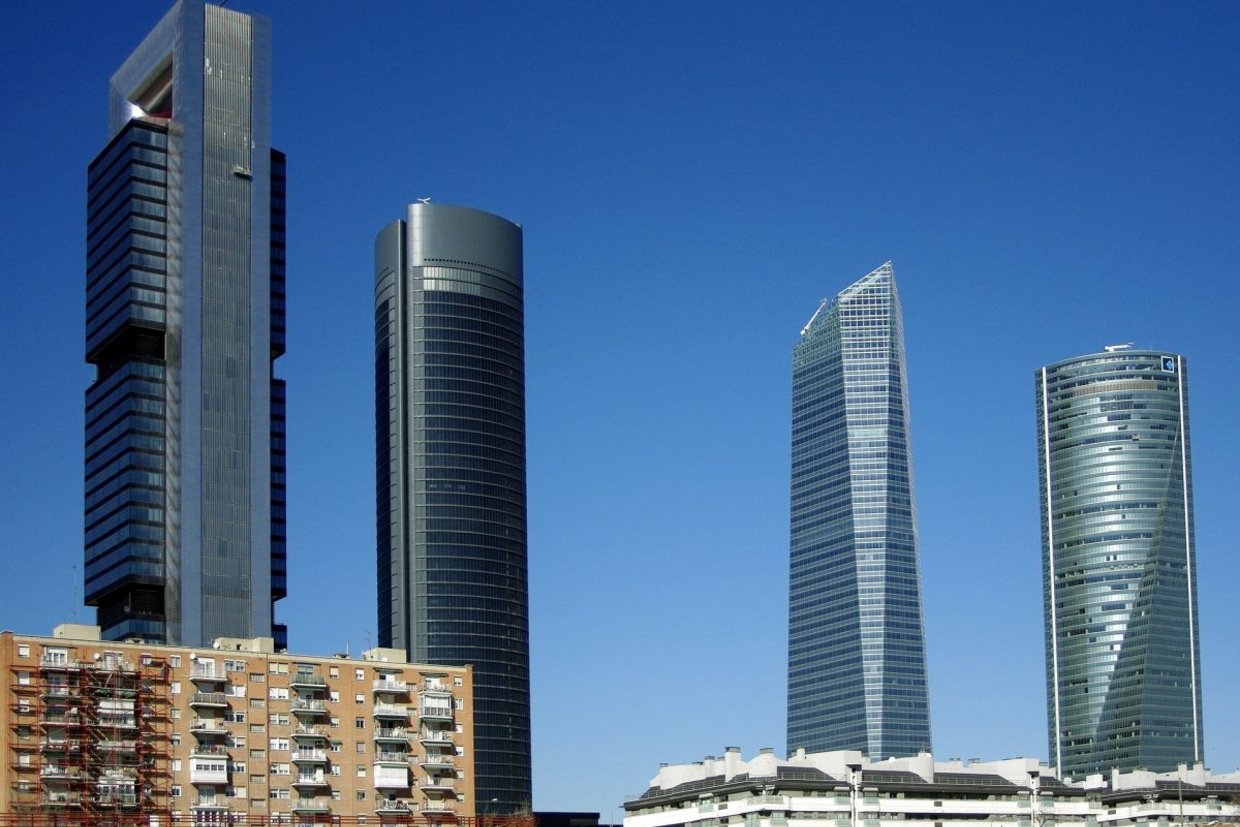 Vier Türme des Geschäftszentrums Cuatro Torres in Madrid