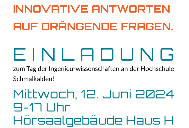 Einladung zum Tag der Ingenieurwissenschaften, Mittwoch, 12.06,; 9 -17 Uhr, Haus H