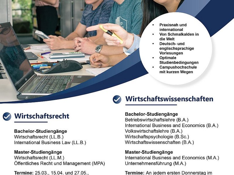 Online-Informationsveranstaltungen mit Informationen über unsere Studiengänge, Erfahrungsberichts von Studierenden und Zeit für Fragen