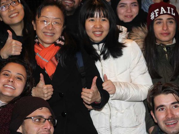 Participants at Christmas market 