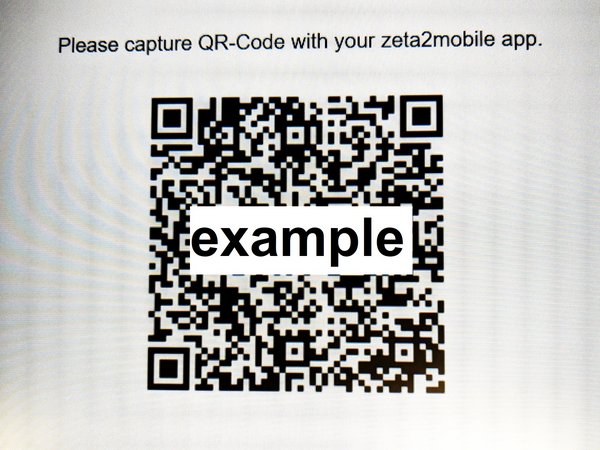 Photo: QR code for connecting scanner and mobile device