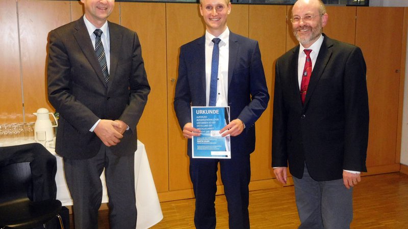 Auszeichnung des Maschinenbauabsolventen Martin Hauer