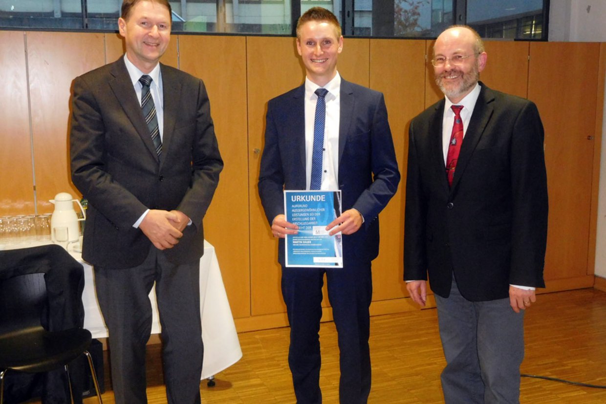 Auszeichnung des Maschinenbauabsolventen Martin Hauer