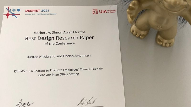 Urkunde zum Best Paper Award