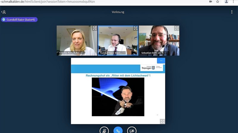 Screenshot von der Online-Vorlesung