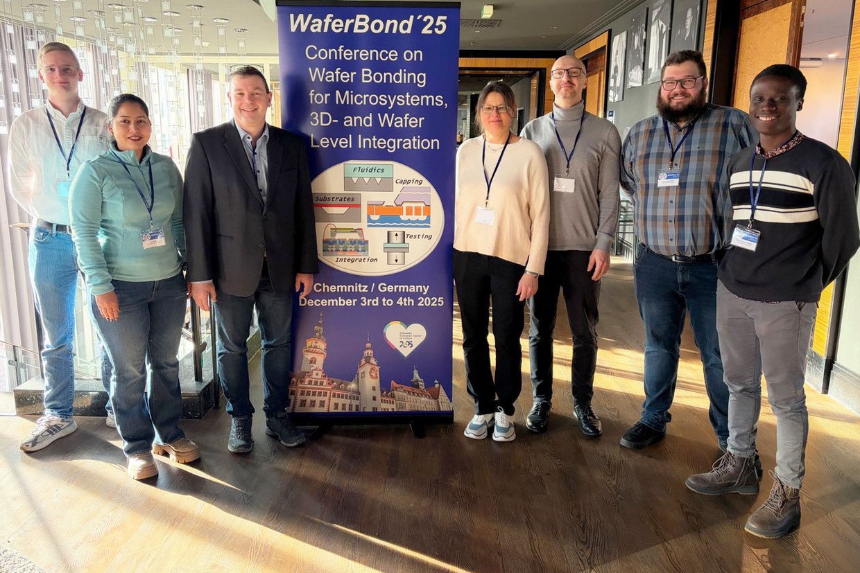 Forschergruppe neben Roll-Up