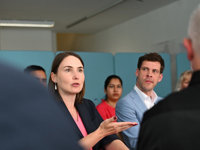Ministerin im Gespräch