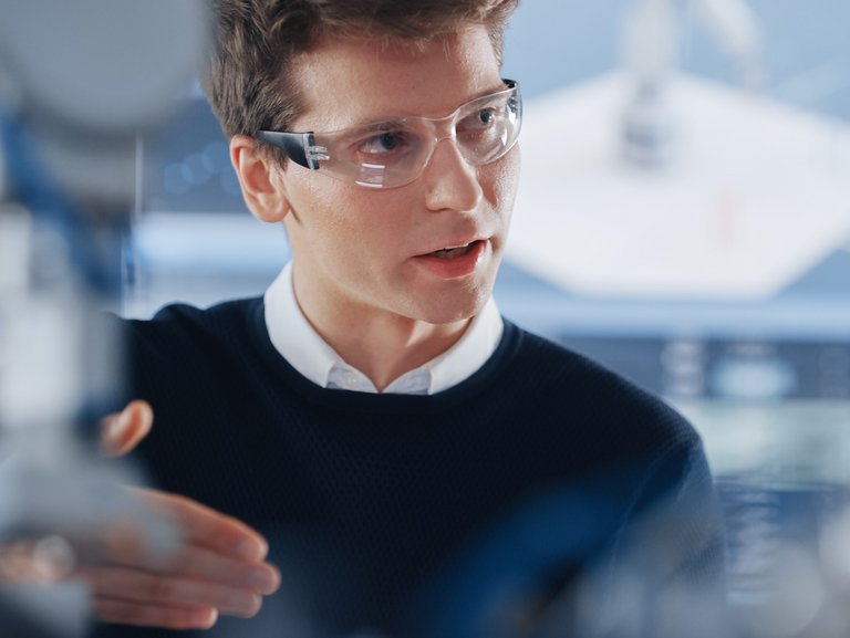 Student with glasses