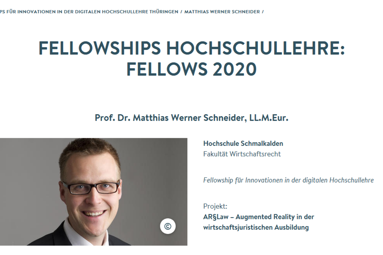 Prof. Matthias Schneider auf der Website des Stifterberbands
