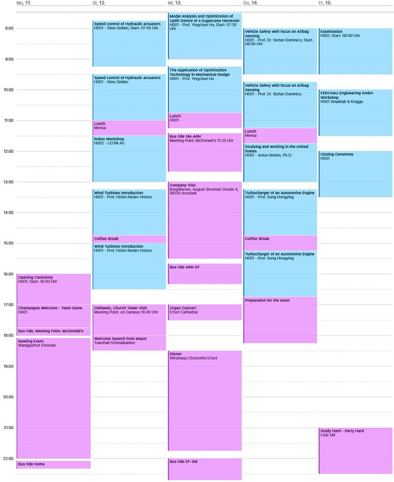 Schedule IEW 2017 Group Purple