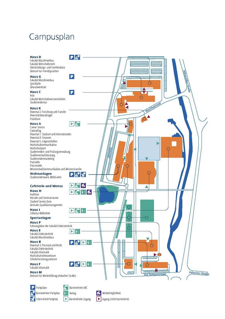Campusplan Hochschule Schmalkalden