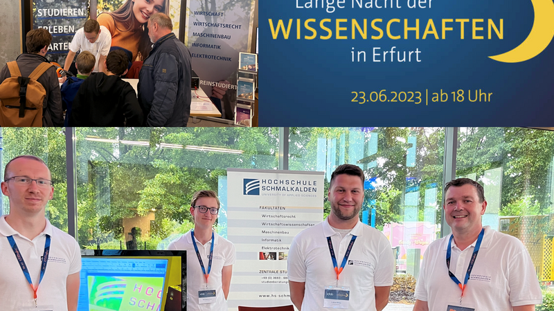 Am Infostand der Hochschule Schmalkalden