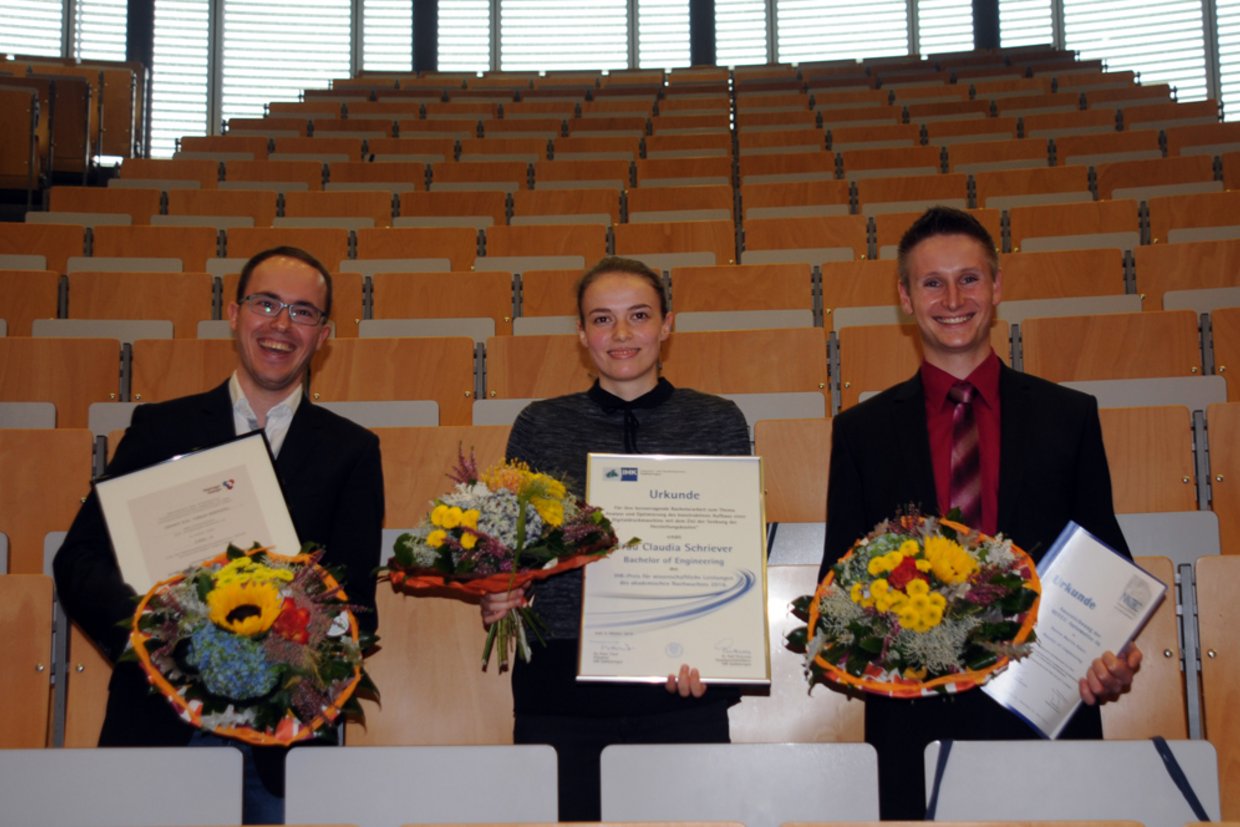Förderpreisträger Lukas Wehling, Claudia Schriever und Martin Hauer