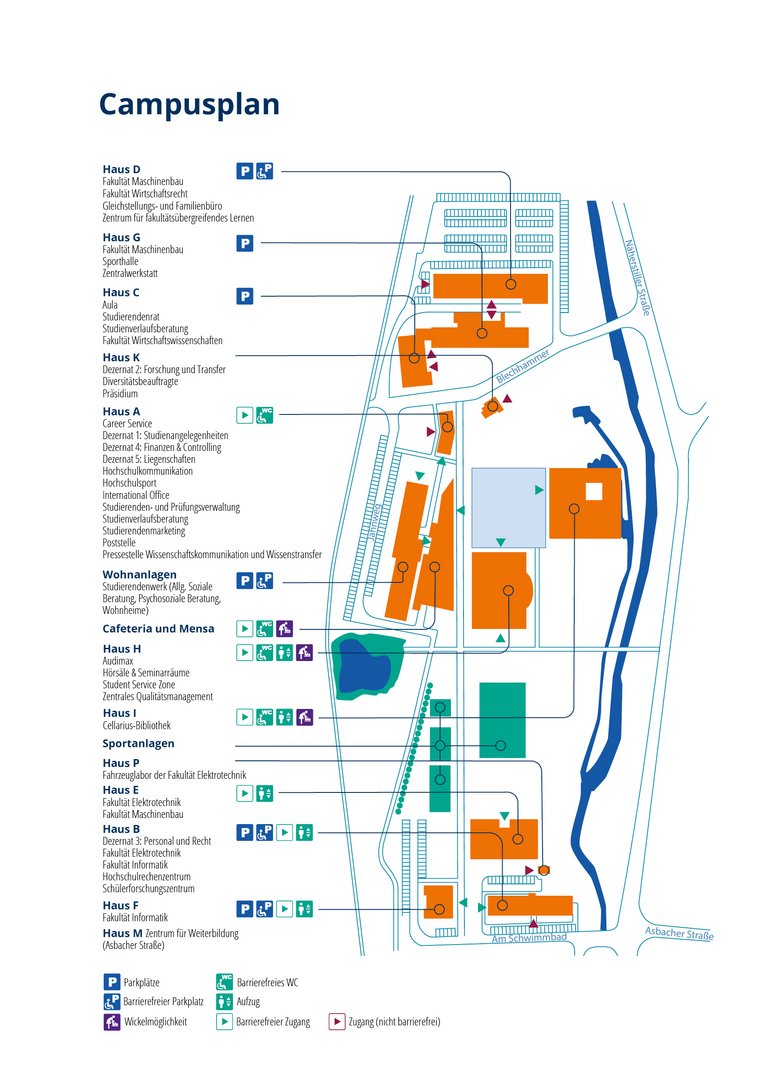 Campusplan Hochschule Schmalkalden