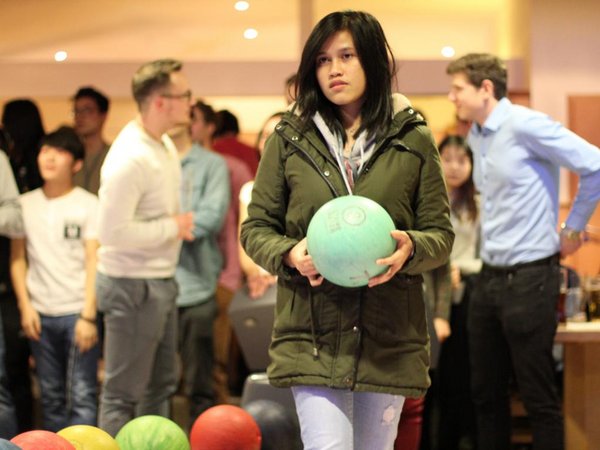 IEW participants play bowling 