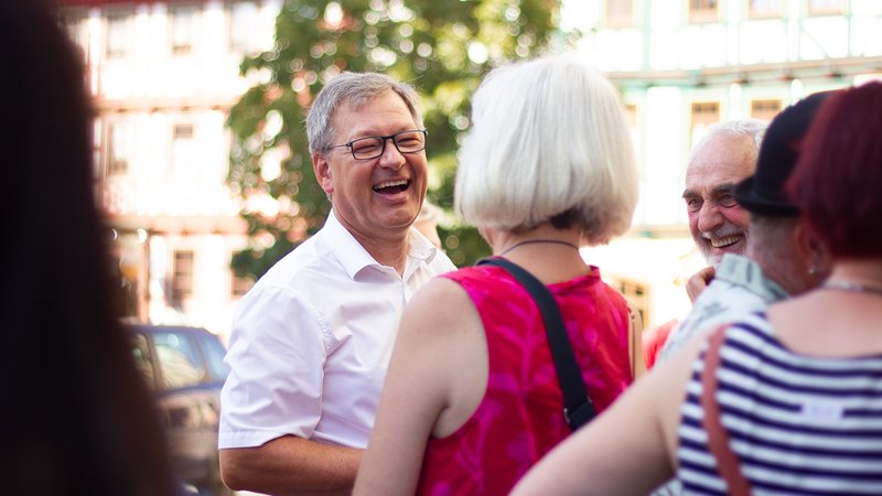 Präsident Prof. Baier im Gespräch