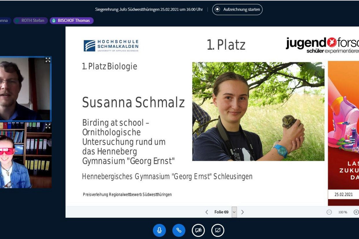 Screenshot von der Online-Preisverleihung