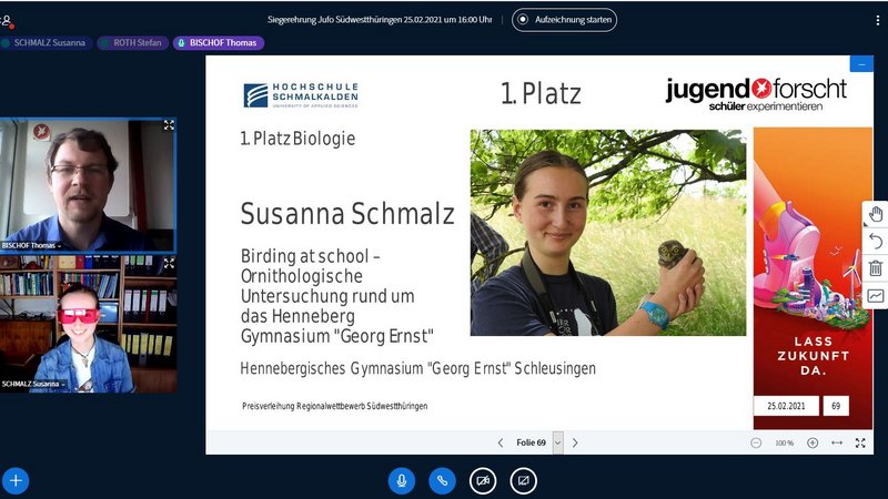 Screenshot von der Online-Preisverleihung