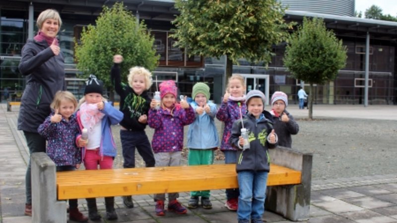 Vorschulkinder auf dem Campus