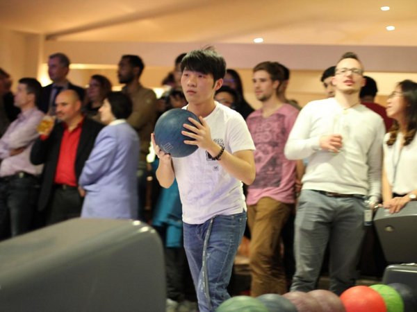 IEW participants play bowling 