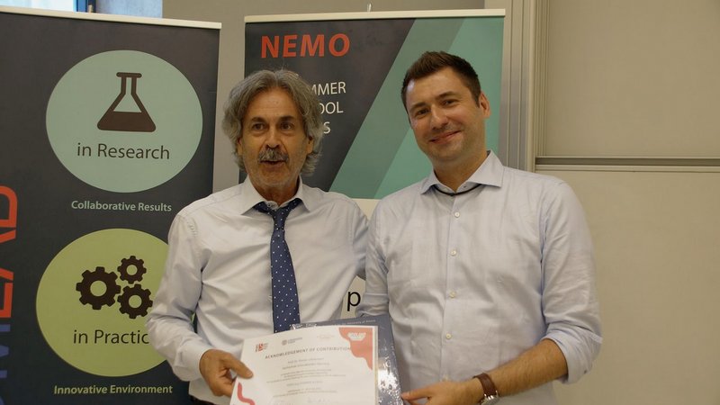 Prof. Dr. Florian Johannsen zusammen mit Prof. Dr. Dimitris Karagiannis auf der Demo Summer School 2023.