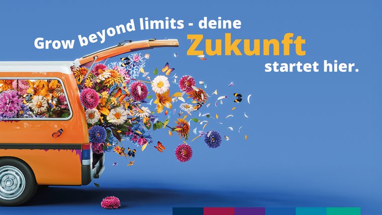 Ein Auto beladen mit Blumen