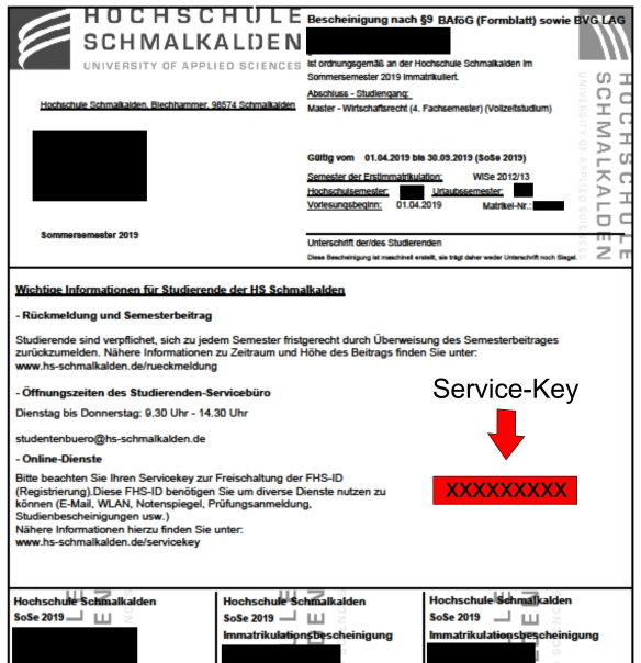 Certificate of enrollment