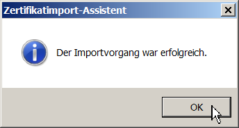 Import-Vorgang erfolgreich beendet