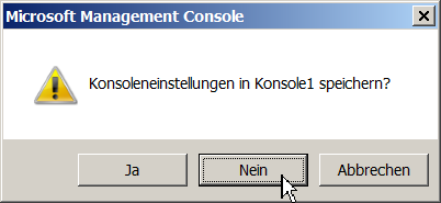 MMC-Einstellungen nicht speichern
