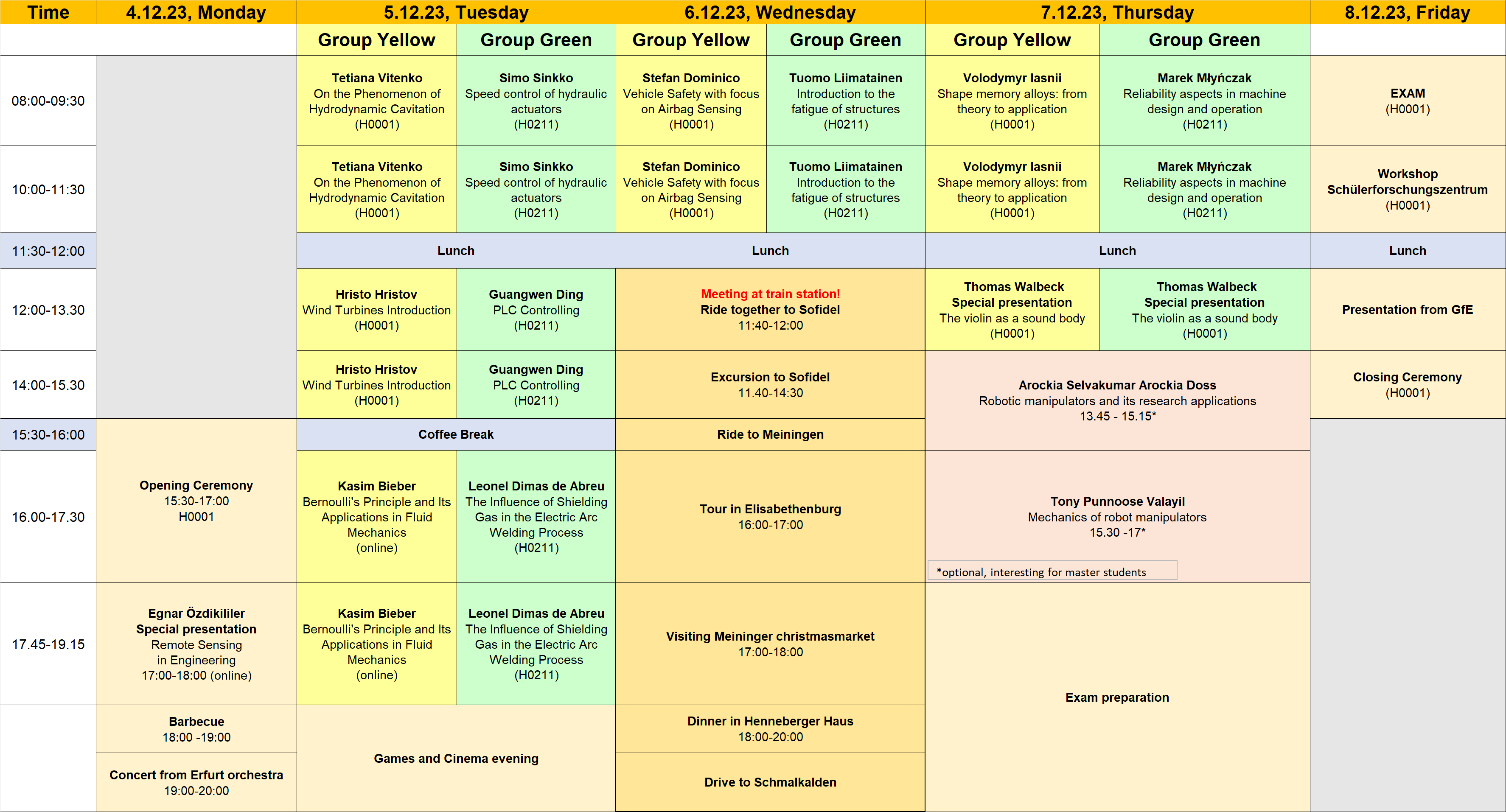 Schedule IEW 2023