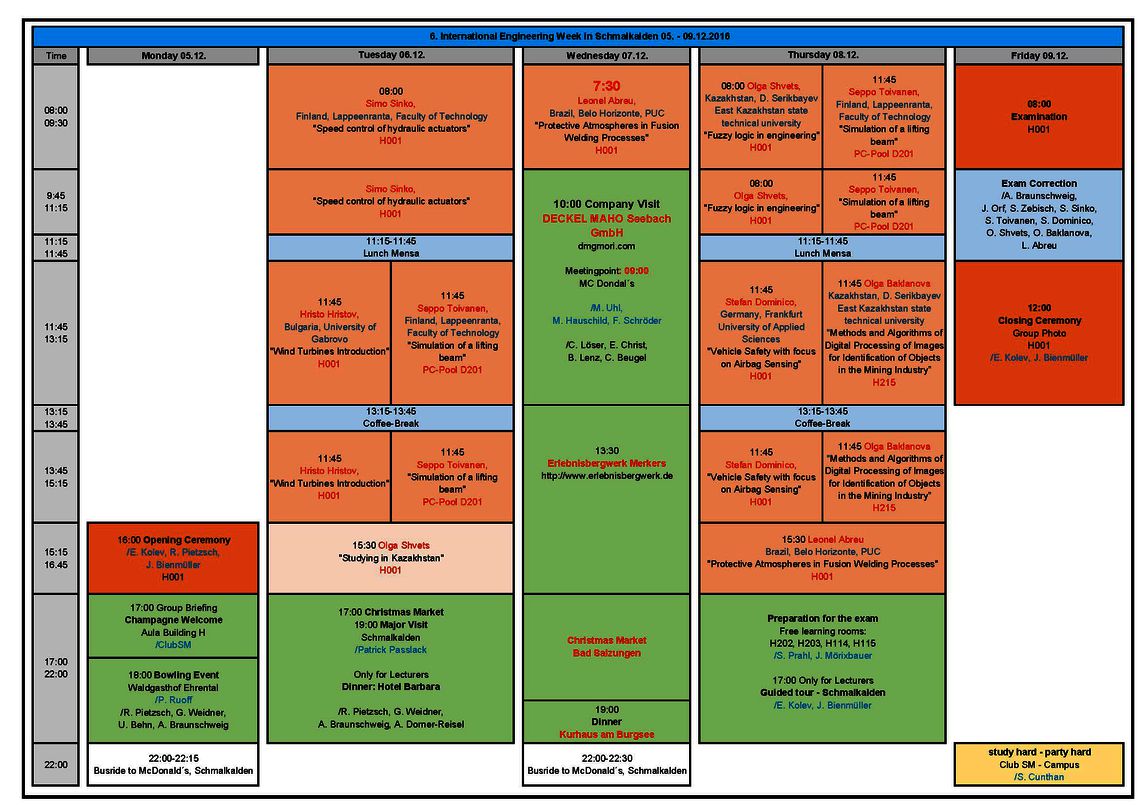 Schedule IEW 2016