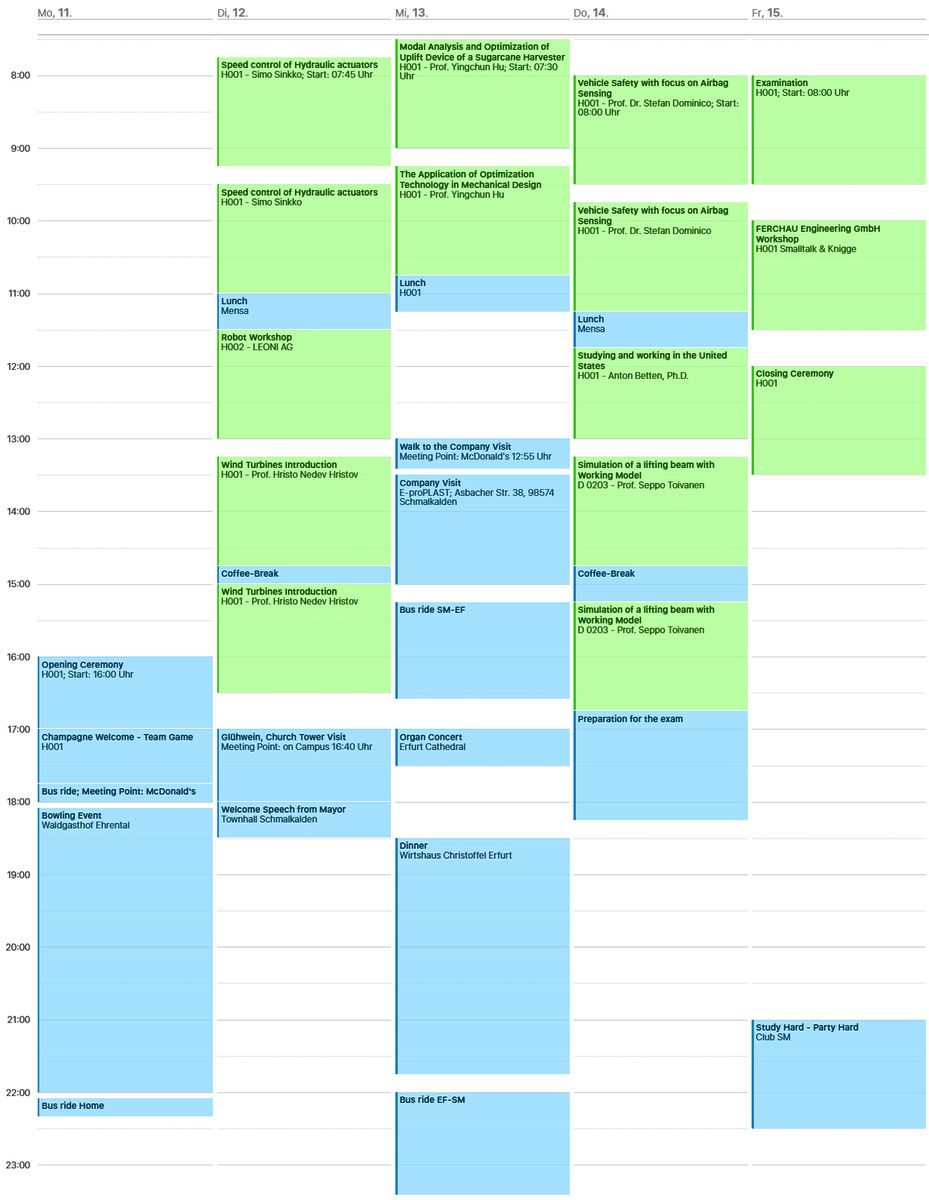 Schedule IEW 2017 Group Blue