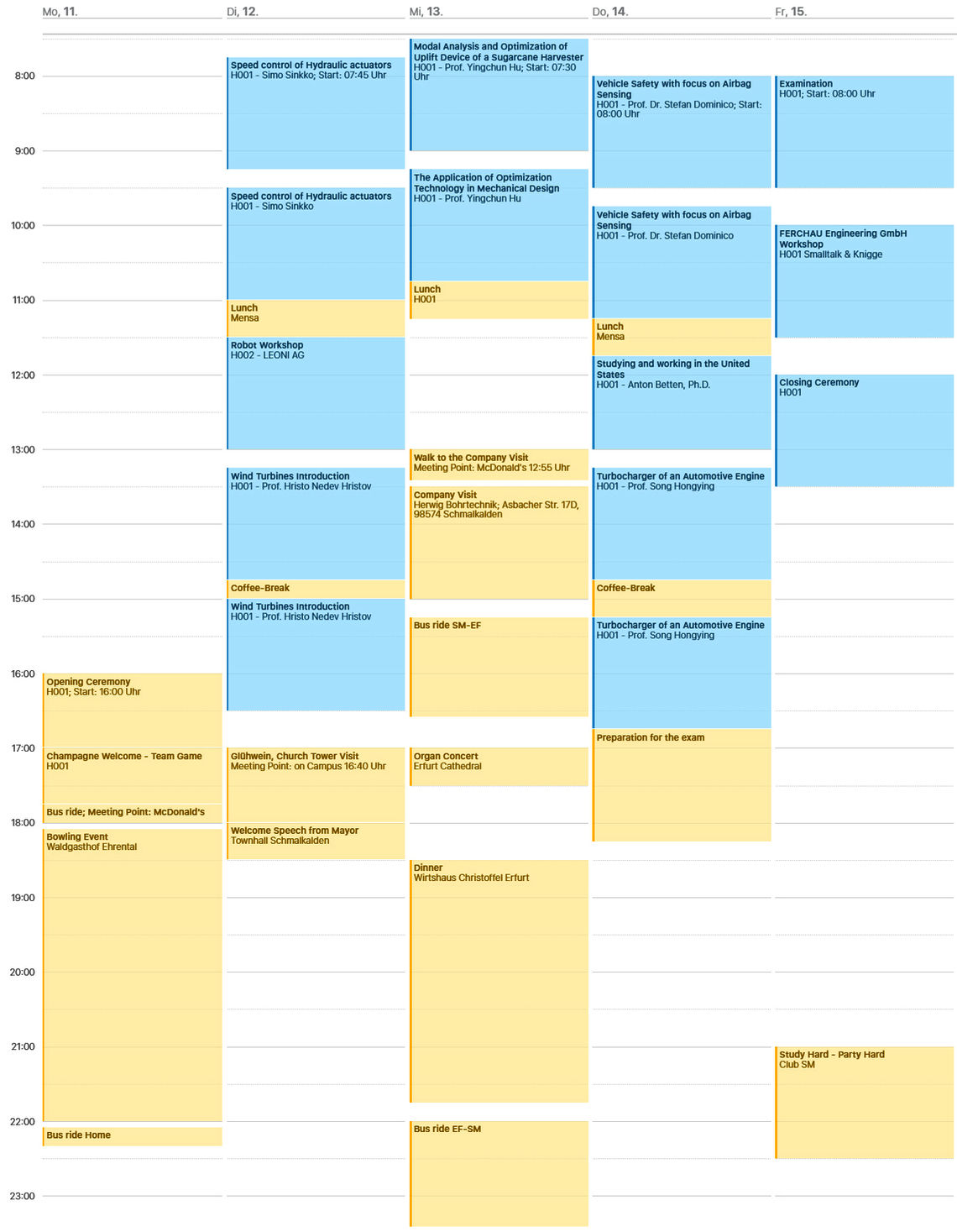 Schedule IEW 2017 Group Yellow